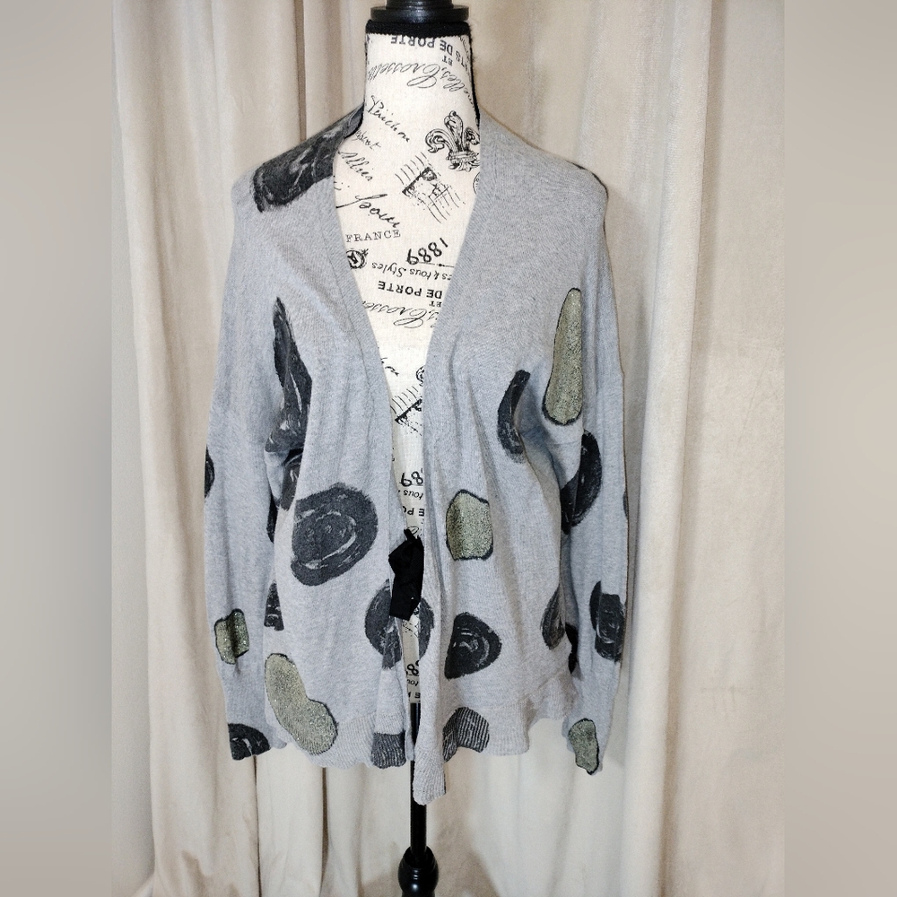 Vera Wang Simply Vera Lightweight Gray & Black Women's Sweater. Size XL